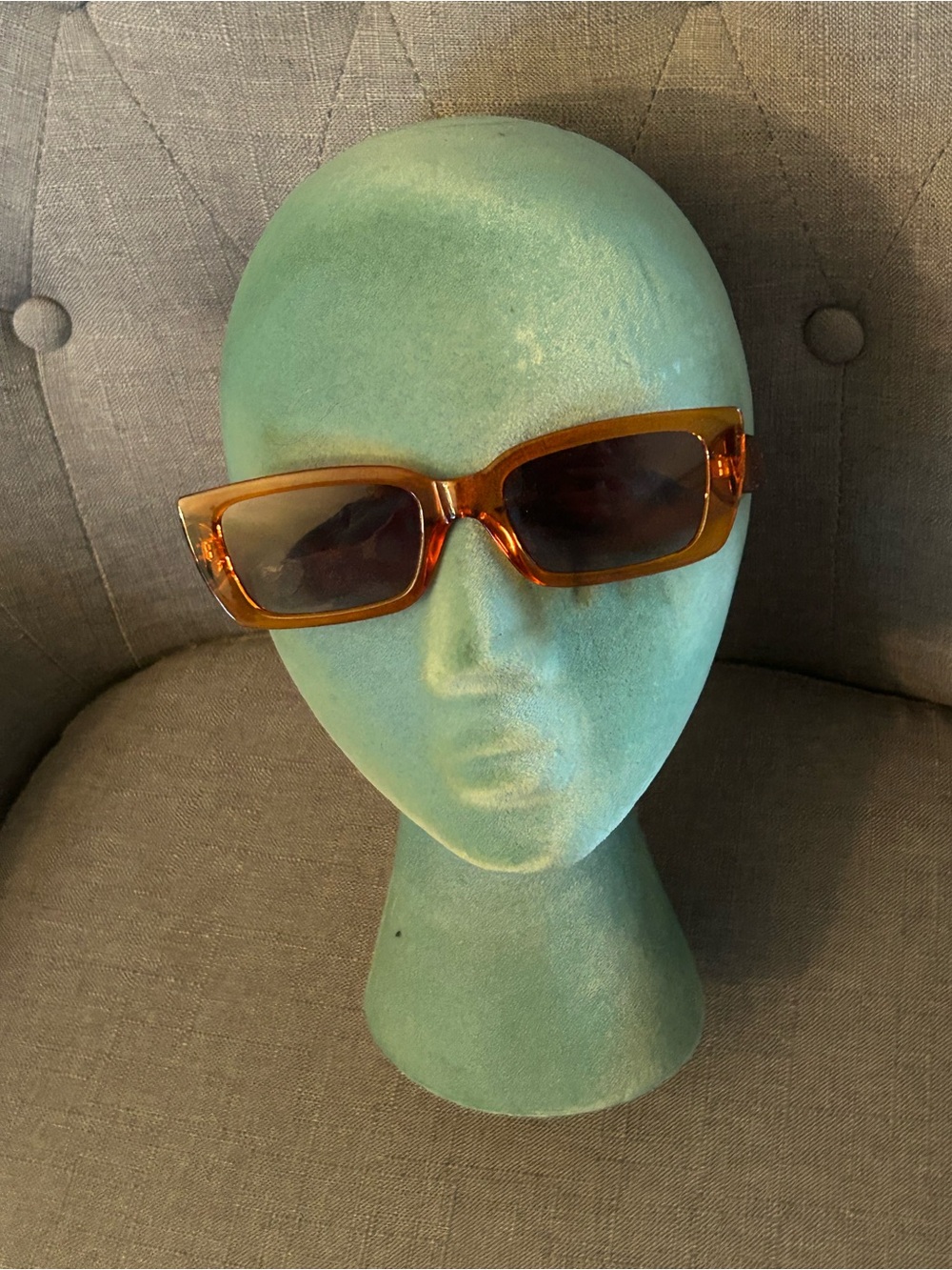 Women’s Amber orange Rectangular Sunglasses - Stylish Sun Protection